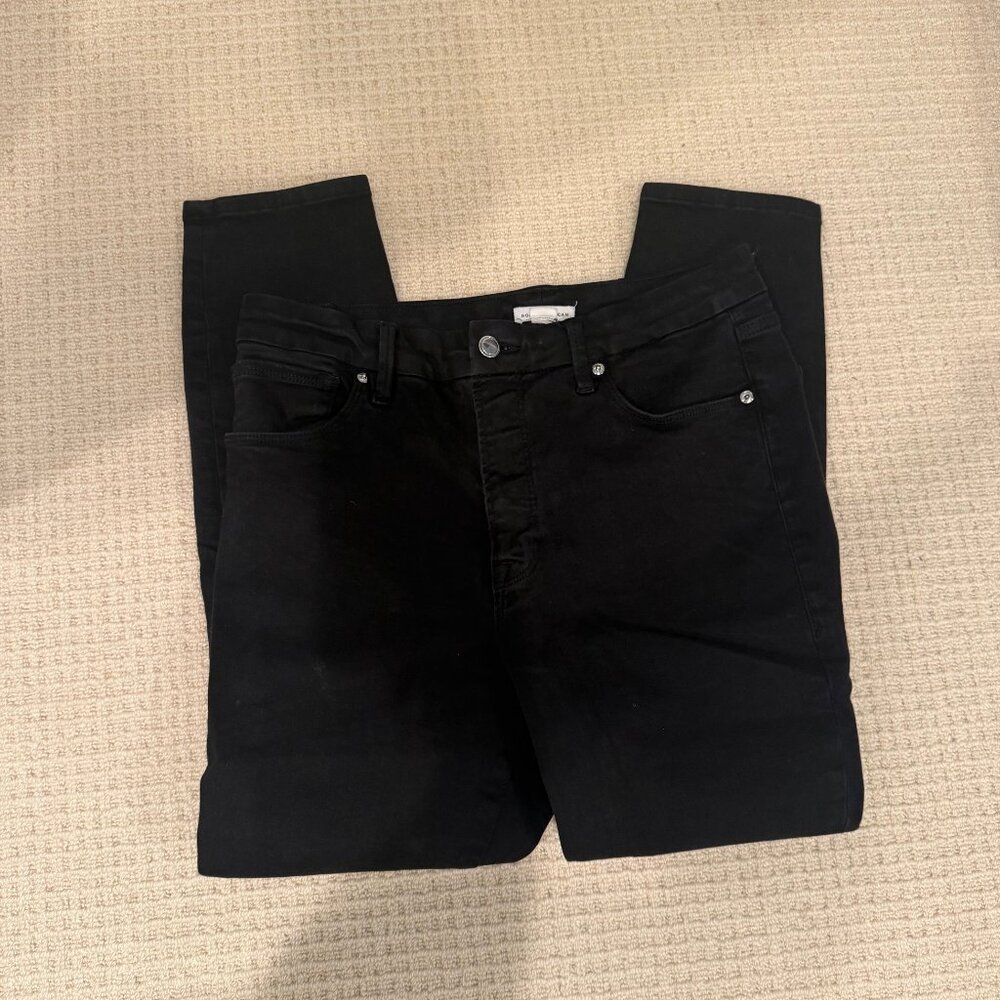 Good American Straight Leg Black Jeans